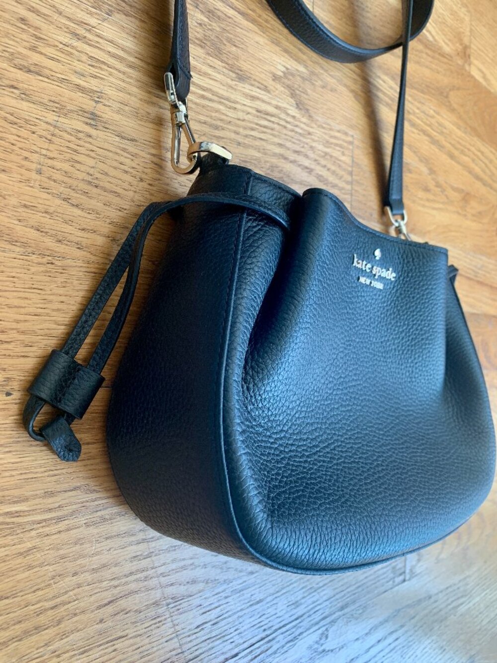 NWOT Kate Spade Dumpling Crossbody Leather Bag, Black